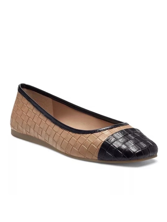 INC International Concepts Shoes - 🔥New INC Neutral Tan and Black Woven Cap-Toe Ballet Flats in box.